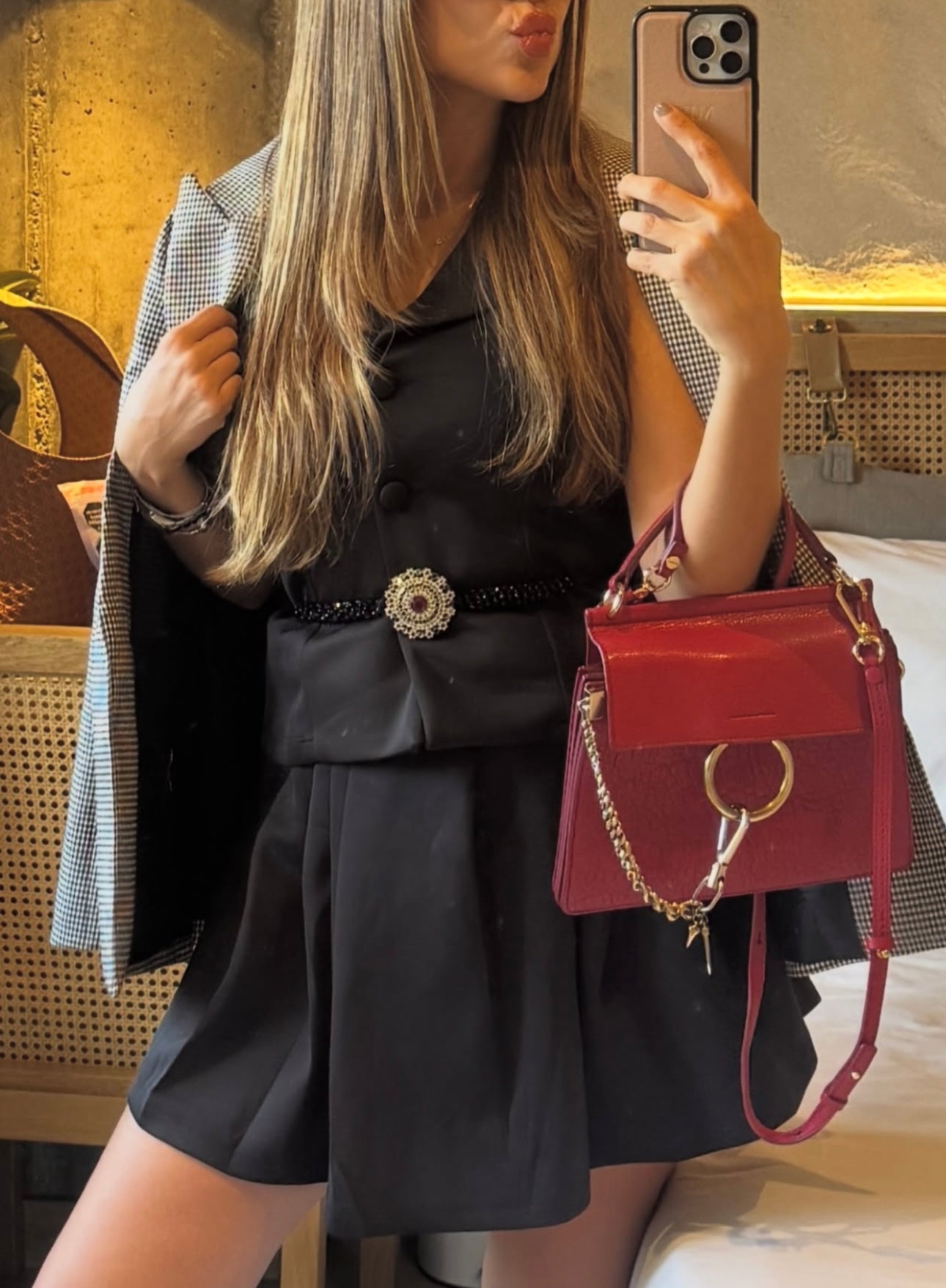 Black mini skirt