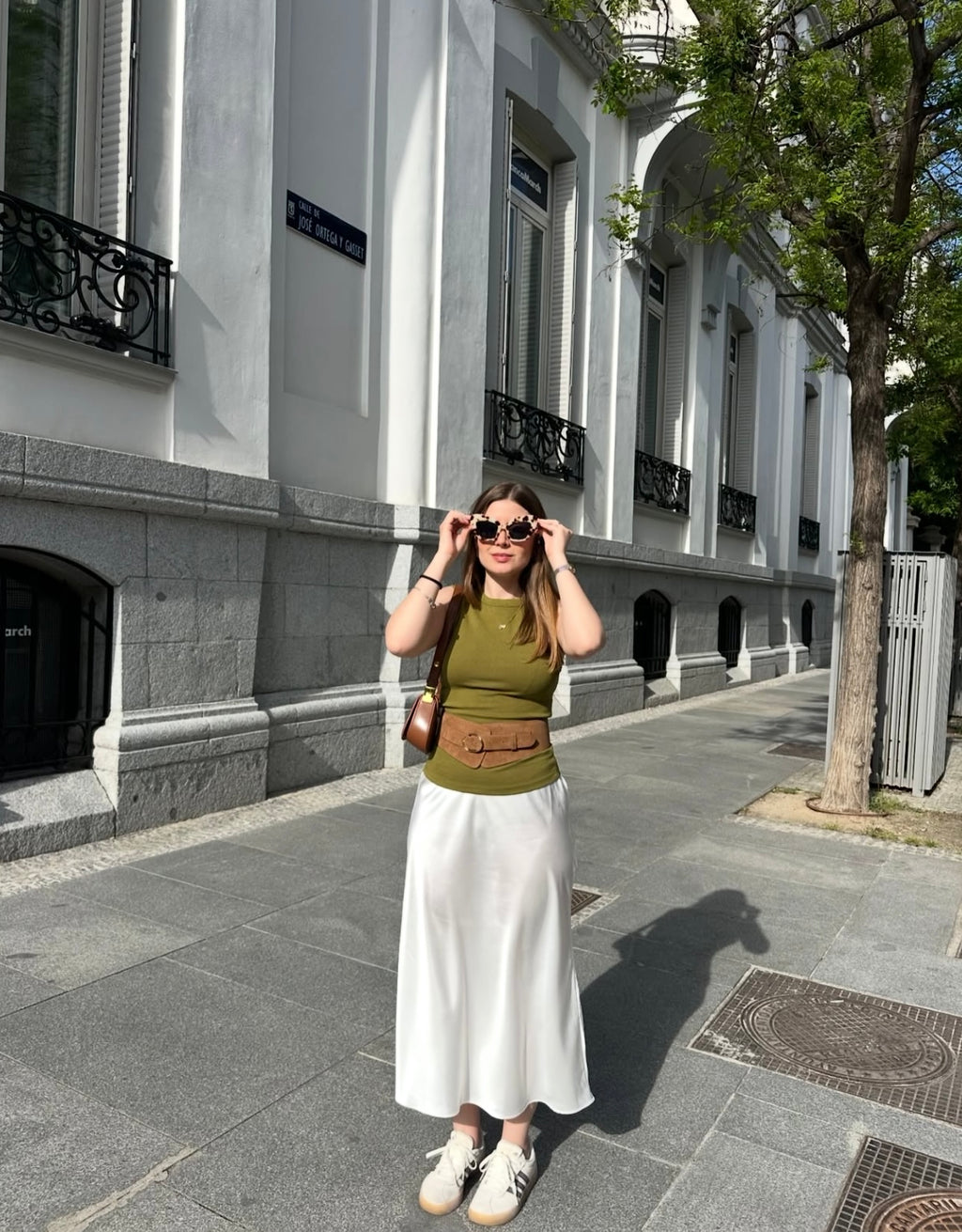 Silky white skirt