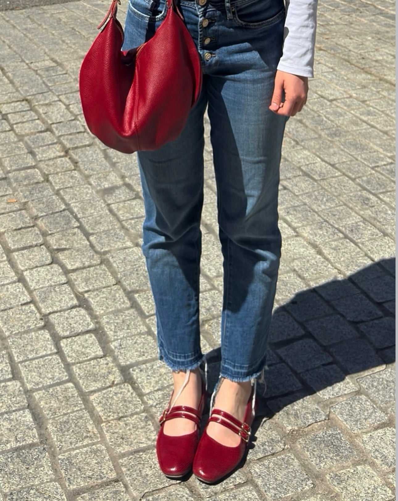 buttoned up jeans